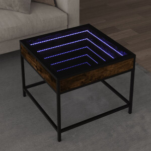 vidaXL Salontafel met Infinity LED 50x50x41 cm gerookt eikenkleurig