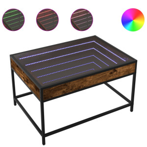vidaXL Salontafel met Infinity LED 70x50x41 cm gerookt eikenkleurig