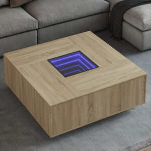 vidaXL Salontafel met Infinity LED 100x100x40 cm sonoma eikenkleurig
