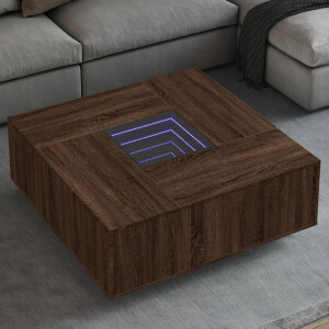vidaXL Salontafel met Infinity LED 100x100x40 cm bruin eikenkleurig