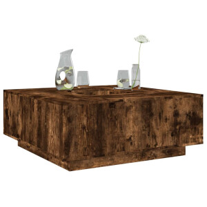 vidaXL Salontafel 100x100x40 cm bewerkt hout gerookt eikenkleurig