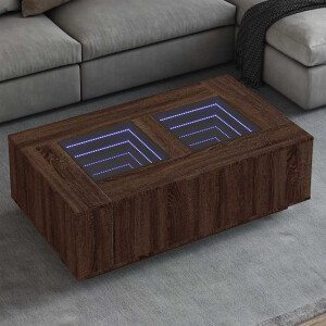 vidaXL Salontafel met Infinity LED 116x69x40 cm bruin eikenkleurig