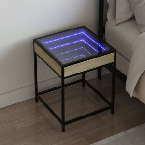 vidaXL Nachtkastje met Infinity LED 40x40x51 cm sonoma eikenkleurig