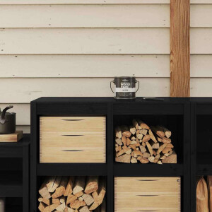 vidaXL Houtverf Zwart 16,5 x 16,5 x 16 cm Wandprint