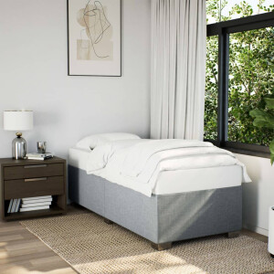 vidaXL Bedframe zonder matras 80x200 cm stof lichtgrijs