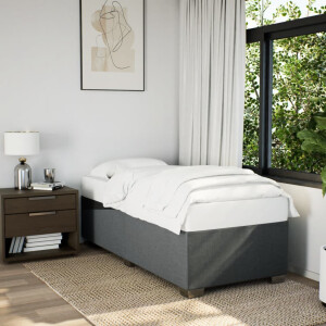vidaXL Bedframe zonder matras 90x190 cm stof donkergrijs