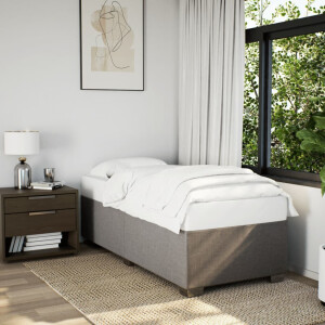 vidaXL Bedframe zonder matras 90x190 cm stof taupe