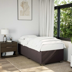 vidaXL Bedframe zonder matras 90x200 cm stof donkerbruin