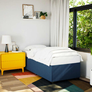 vidaXL Bedframe zonder matras 90x200 cm stof blauw