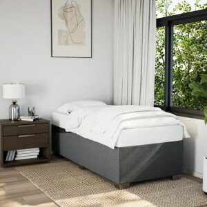 vidaXL Bedframe zonder matras 100x200 cm stof donkergrijs
