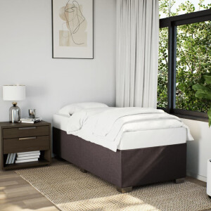 vidaXL Bedframe zonder matras 100x200 cm stof donkerbruin