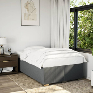 vidaXL Bedframe zonder matras 120x190 cm stof donkergrijs