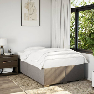 vidaXL Bedframe zonder matras 120x190 cm stof taupe