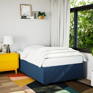 vidaXL Bedframe zonder matras 120x190 cm stof blauw