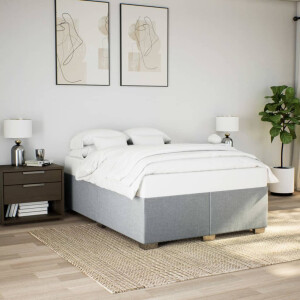 vidaXL Bedframe zonder matras stof lichtgrijs 140x190 cm