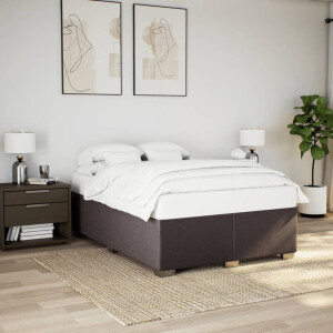 vidaXL Bedframe zonder matras stof donkerbruin 140x190 cm
