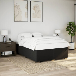 vidaXL Bedframe zonder matras stof zwart 140x200 cm