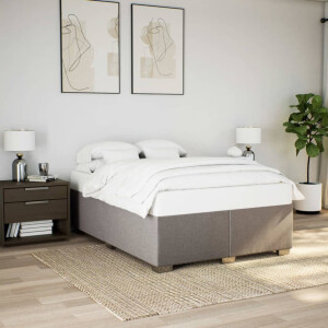 vidaXL Bedframe zonder matras stof taupe 140x200 cm