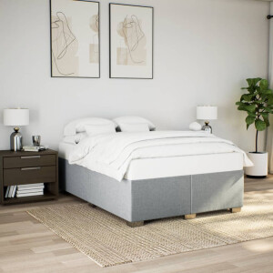 vidaXL Bedframe zonder matras stof lichtgrijs 160x200 cm