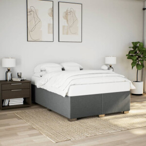 vidaXL Bedframe zonder matras stof donkergrijs 160x200 cm