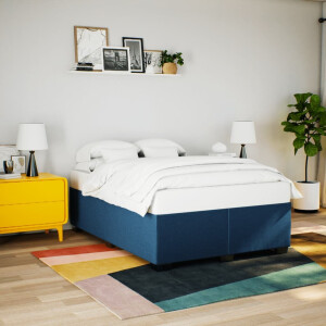 vidaXL Bedframe zonder matras stof blauw 160x200 cm
