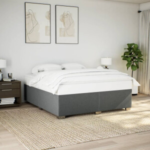 vidaXL Bedframe zonder matras stof donkergrijs 180x200 cm