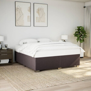 vidaXL Bedframe zonder matras stof donkerbruin 180x200 cm
