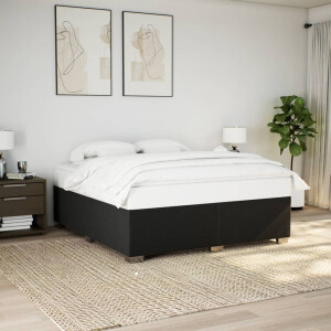 vidaXL Bedframe zonder matras stof zwart 200x200 cm