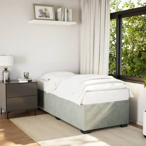 vidaXL Bedframe zonder matras 90x190 cm fluweel lichtgrijs