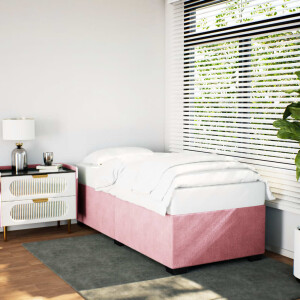 vidaXL Bedframe fluweel roze 90x200 cm
