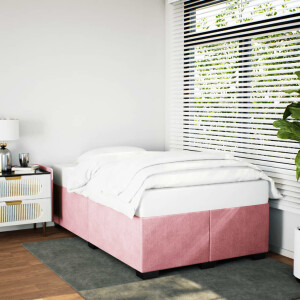 vidaXL Bedframe zonder matras 120x190 cm fluweel roze