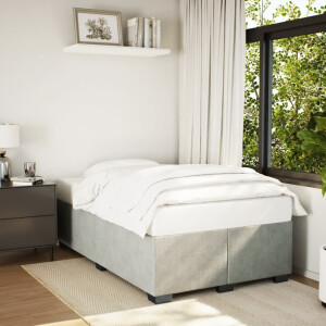 vidaXL Bedframe zonder matras 120x200 cm fluweel lichtgrijs