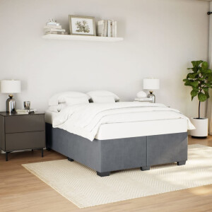 vidaXL Bedframe zonder matras 140x200 cm fluweel donkergrijs