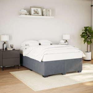 vidaXL Bedframe zonder matras 160x200 cm fluweel donkergrijs