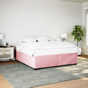 vidaXL Bedframe fluweel roze 180x200 cm