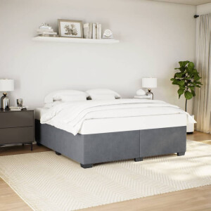 vidaXL Bedframe zonder matras 200x200 cm fluweel donkergrijs