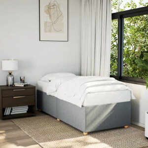 vidaXL Bedframe zonder matras 80x200 cm stof lichtgrijs