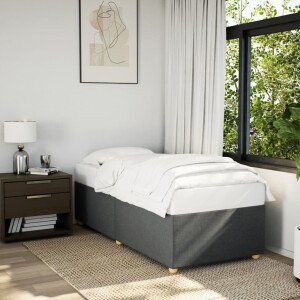 vidaXL Bedframe zonder matras 80x200 cm stof donkergrijs