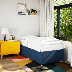 vidaXL Bedframe zonder matras 90x190 cm stof blauw