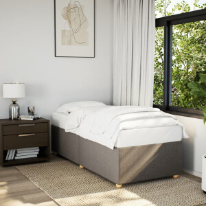 vidaXL Bedframe zonder matras 90x200 cm stof taupe