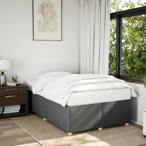 vidaXL Bedframe zonder matras 120x190 cm stof donkergrijs