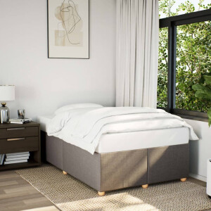 vidaXL Bedframe zonder matras 120x190 cm stof taupe