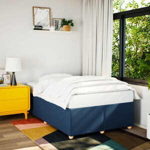 vidaXL Bedframe zonder matras 120x190 cm stof blauw