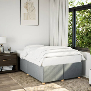 vidaXL Bedframe zonder matras 120x200 cm stof lichtgrijs