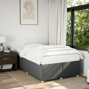 vidaXL Bedframe zonder matras 120x200 cm stof donkergrijs