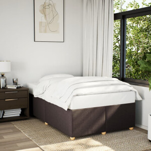 vidaXL Bedframe zonder matras 120x200 cm stof donkerbruin