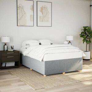 vidaXL Bedframe zonder matras stof lichtgrijs 140x190 cm