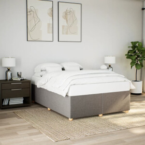 vidaXL Bedframe zonder matras stof taupe 140x190 cm