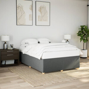 vidaXL Bedframe zonder matras stof donkergrijs 160x200 cm