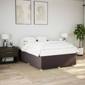 vidaXL Bedframe zonder matras stof donkerbruin 160x200 cm